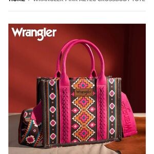 Wrangler Vibrant Pink Aztec Tote